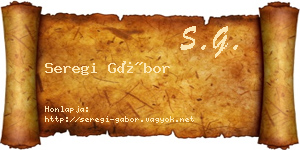 Seregi Gábor névjegykártya