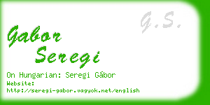gabor seregi business card